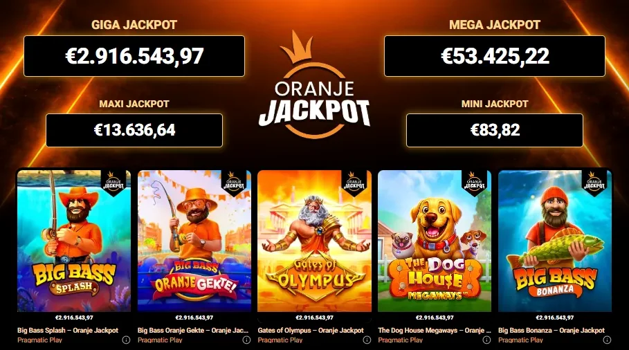 Jackpot teller met groeiende bedragen op scherm