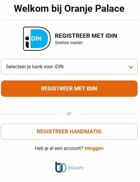 Registreren bij Oranje Casino — Maak je Account Aan